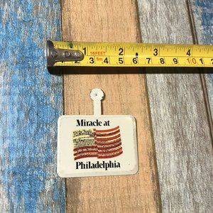 Vintage Miracle At Philadelphia Tab Button Pin